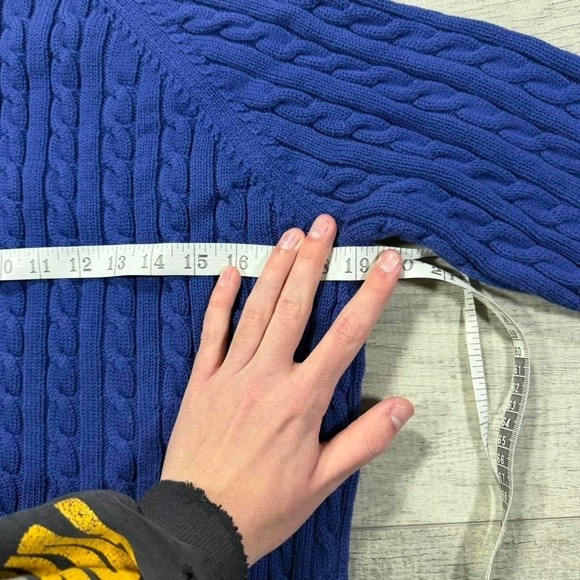 Vintage 2000s purple ll bean heavyweight cable knit women's sweater Size L - Picture 4 of 5